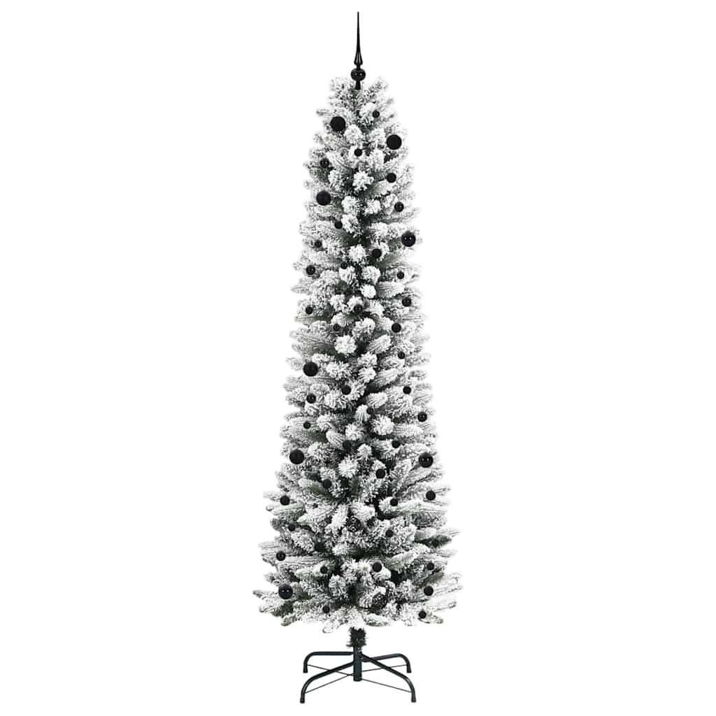 Dirbtinė Kalėdų eglutė HOLLOW SNOW, su 300 LED stovu Žalia ir balta 240 cm.