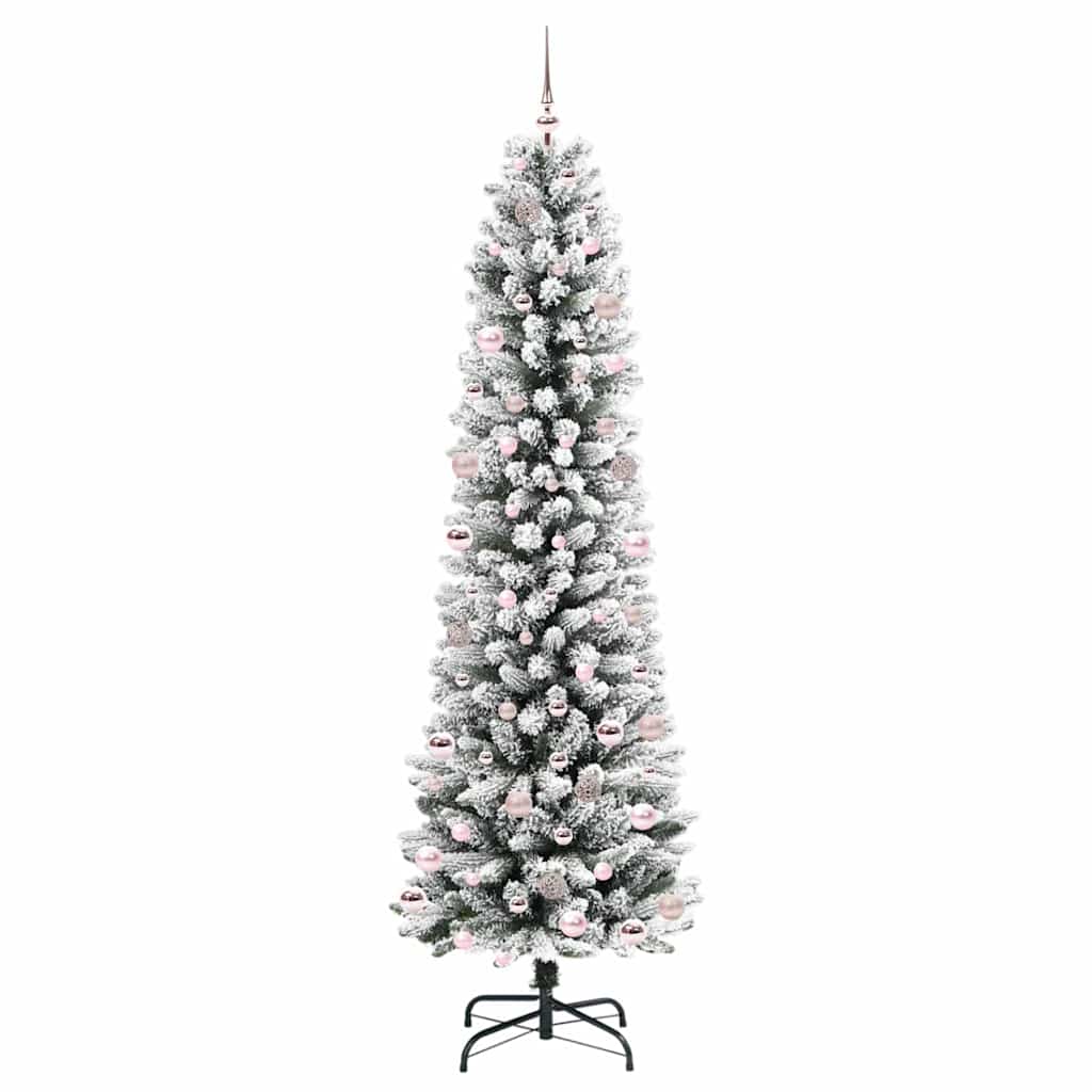 Dirbtinė Kalėdų eglutė HOLLOW SNOW, su 300 LED stovu Žalia ir balta 240 cm.