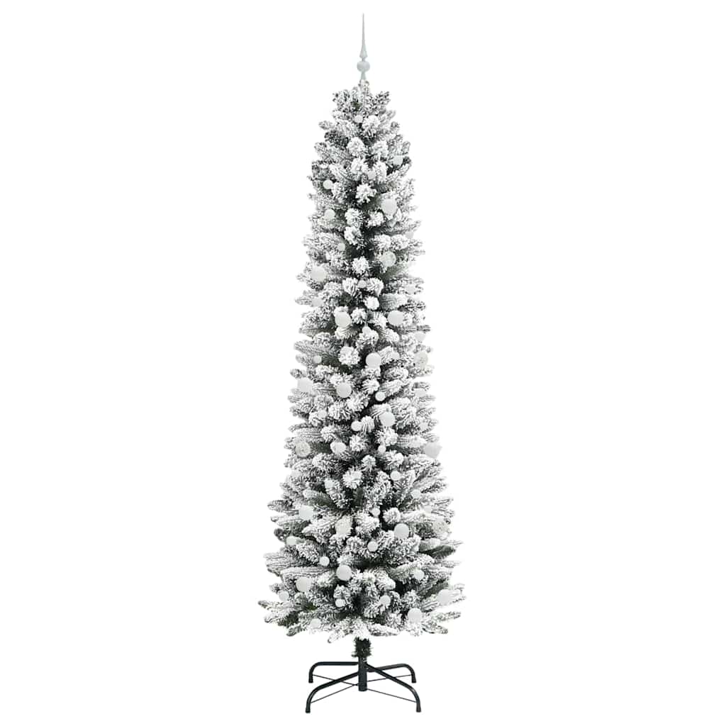 Dirbtinė Kalėdų eglutė HOLLOW SNOW, su 300 LED stovu Žalia ir balta 240 cm.