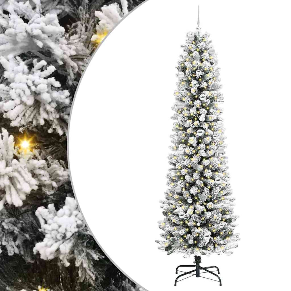 Artificial Christmas Tree White 240 cm PVC and Metal and Plastic