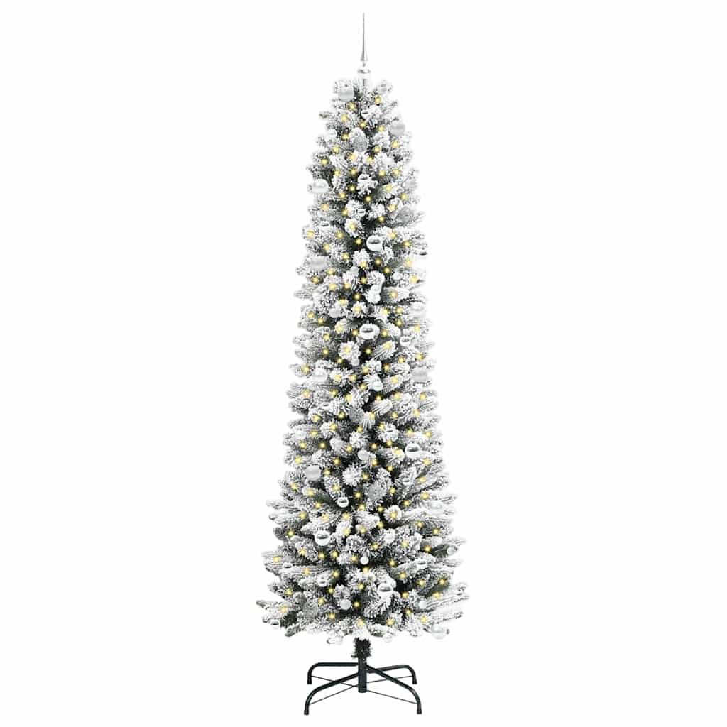 Dirbtinė Kalėdų eglutė Balta 240 cm PVC ir Metalas ir Plastikas