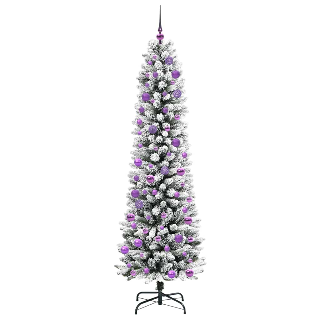 Dirbtinė Kalėdų eglutė HOLLOW SNOW, su 300 LED stovu Žalia ir balta 240 cm.