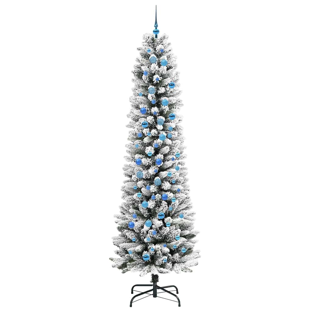 Dirbtinė Kalėdų eglutė HOLLOW SNOW, su 300 LED stovu Žalia ir balta 240 cm.