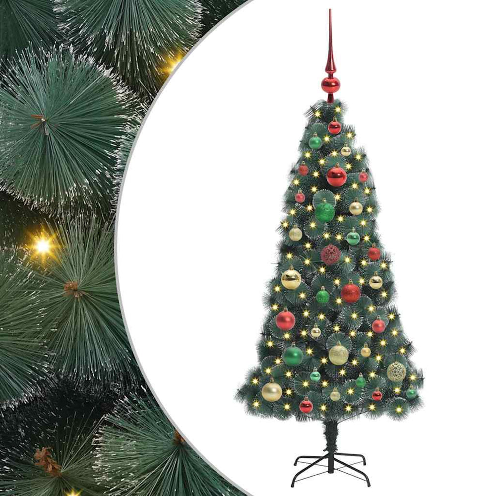 Artificial pre-lit Christmas tree with bauble set 120 cm