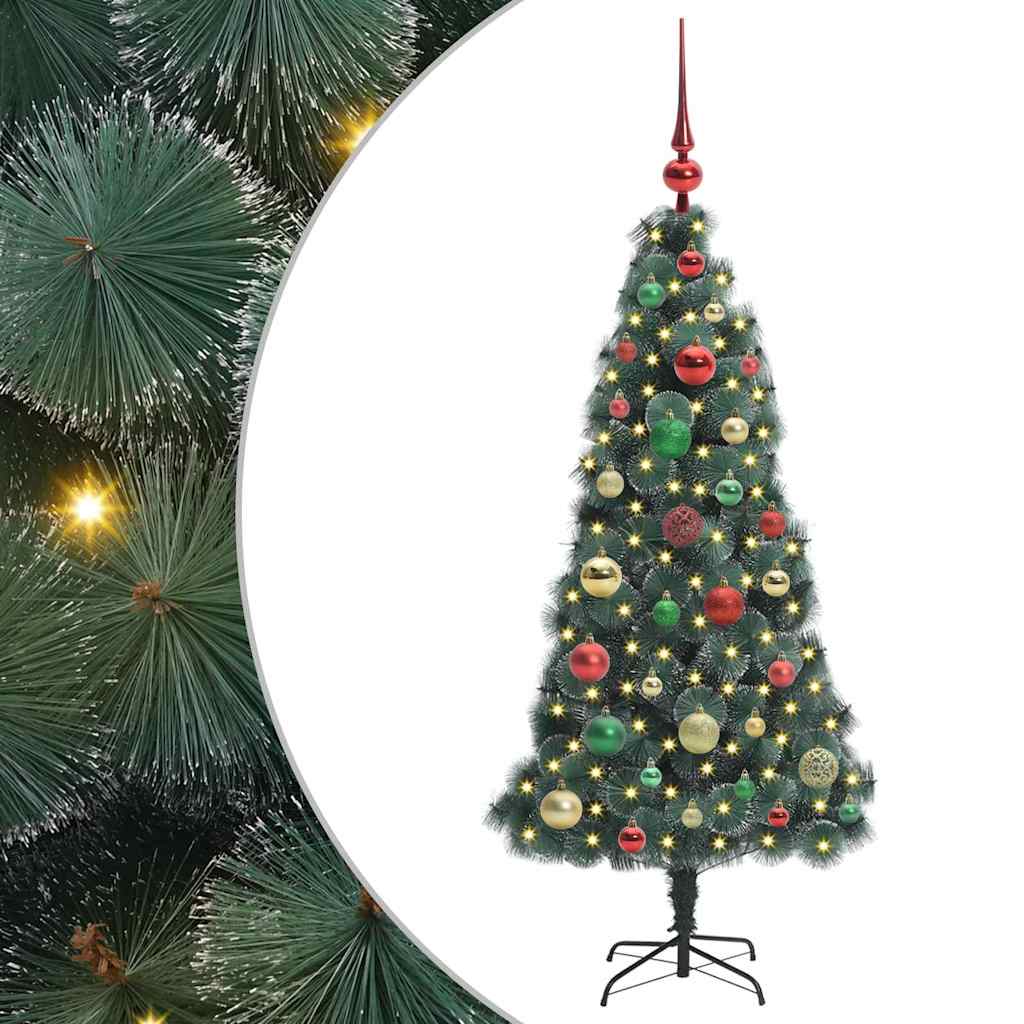 Artificial pre-lit Christmas tree with bauble set 120 cm