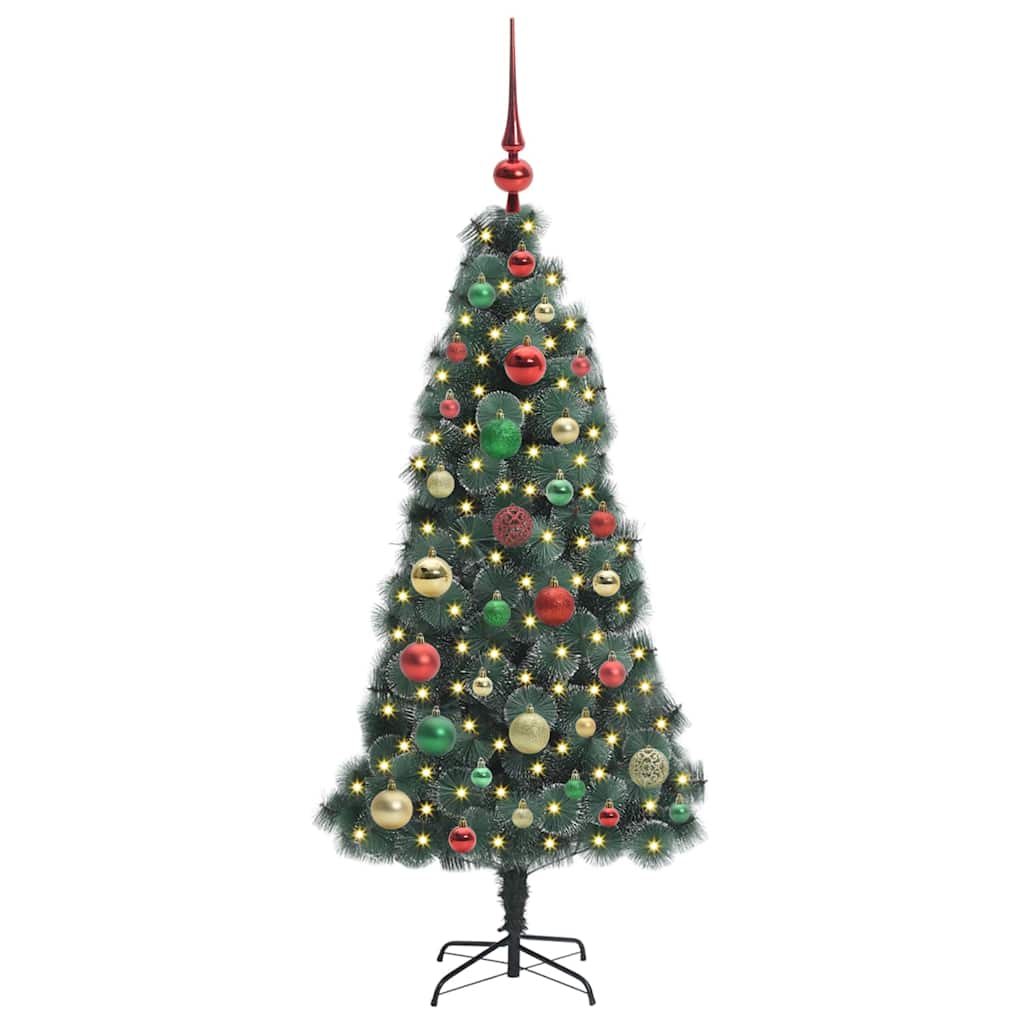 Artificial pre-lit Christmas tree with bauble set 120 cm