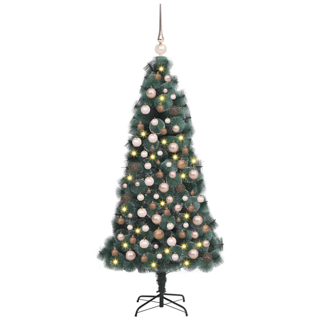 Dirbtinis priešgaisrinis Kalėdų medis su kamuoliukų komplektu