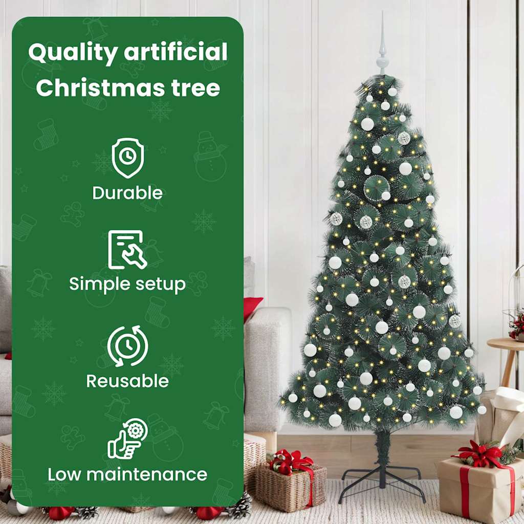 Artificial pre-lit Christmas tree with bauble set