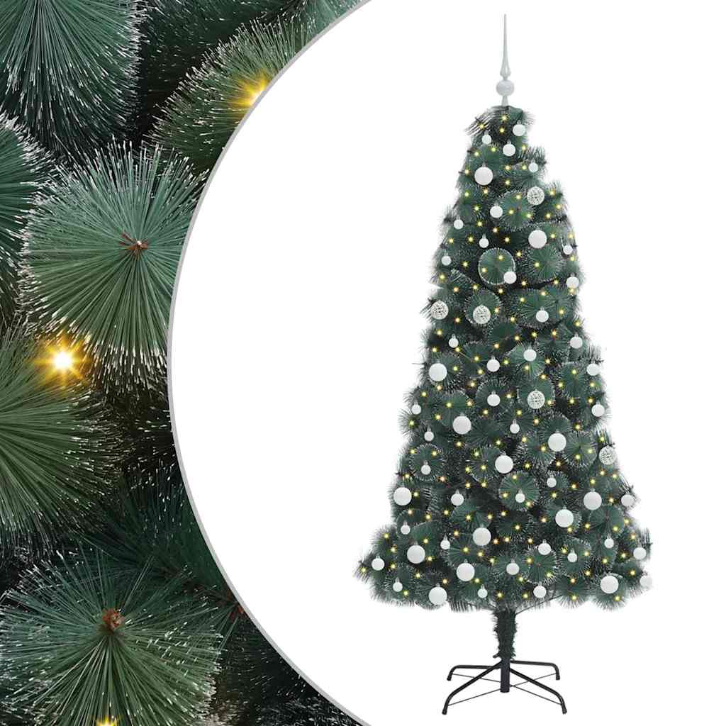 Artificial pre-lit Christmas tree with bauble set