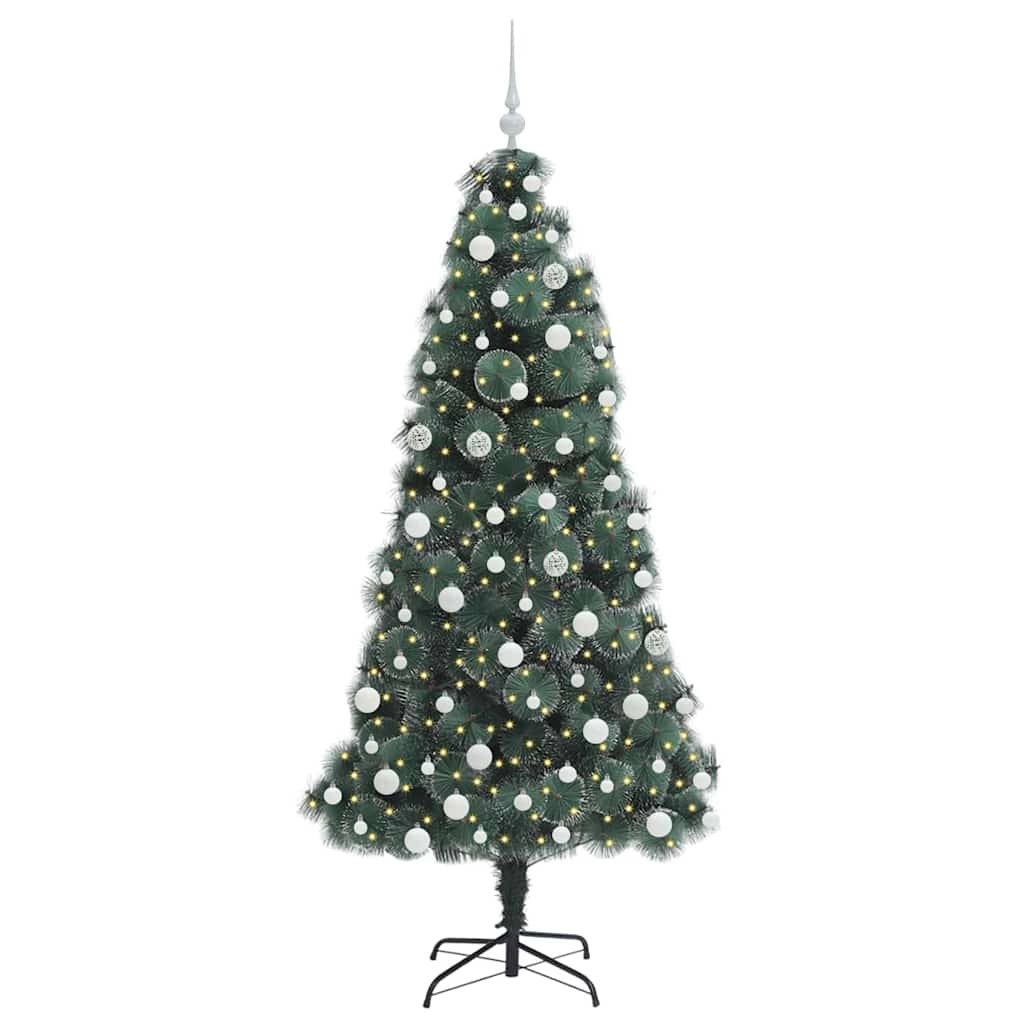 Artificial pre-lit Christmas tree with bauble set