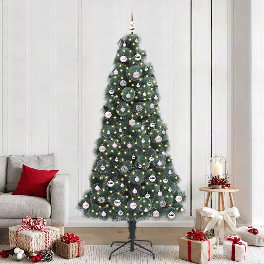 Artificial pre-lit Christmas tree SNOW HOLLOW, with bauble set