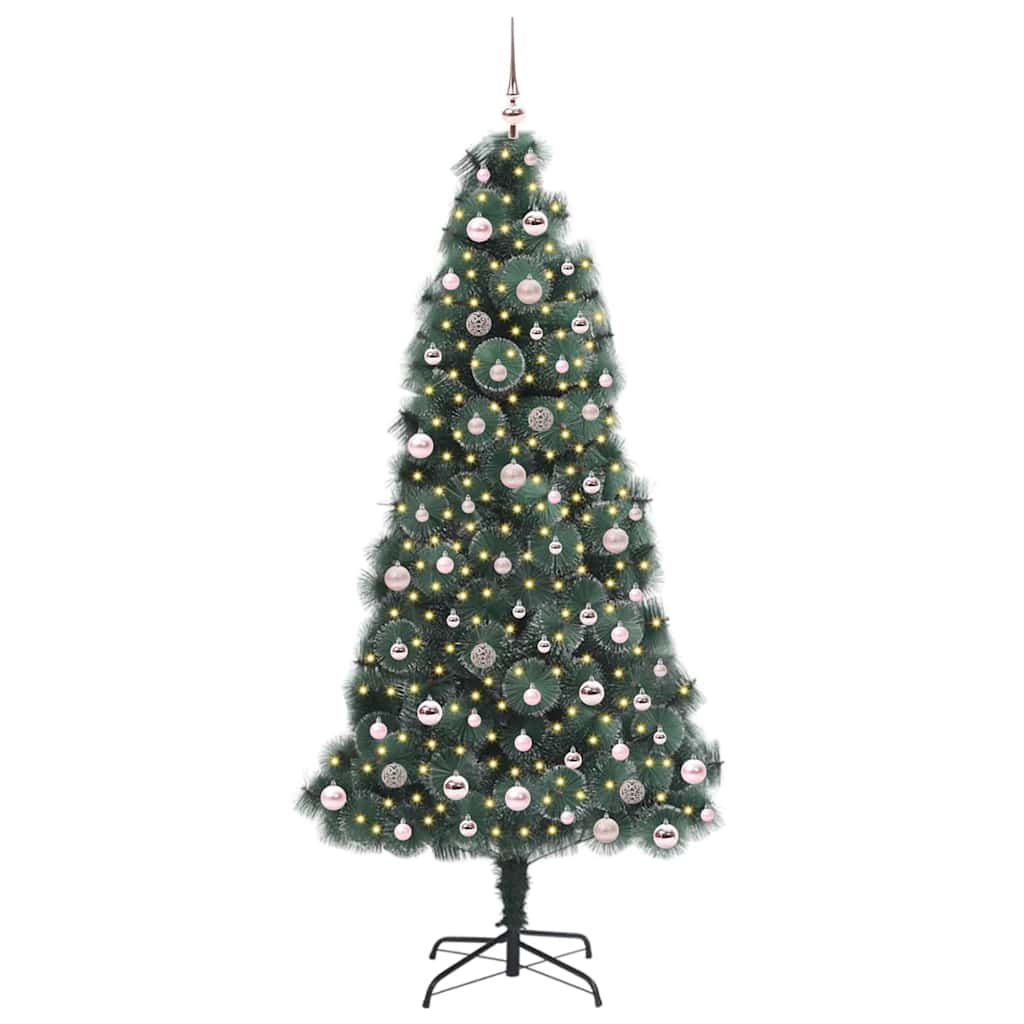 Artificial pre-lit Christmas tree SNOW HOLLOW, with bauble set