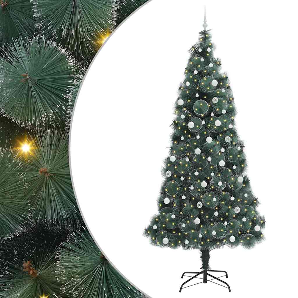 Dirbtinis šventinis medis su apdailos rutuliukais Žalia 240 cm