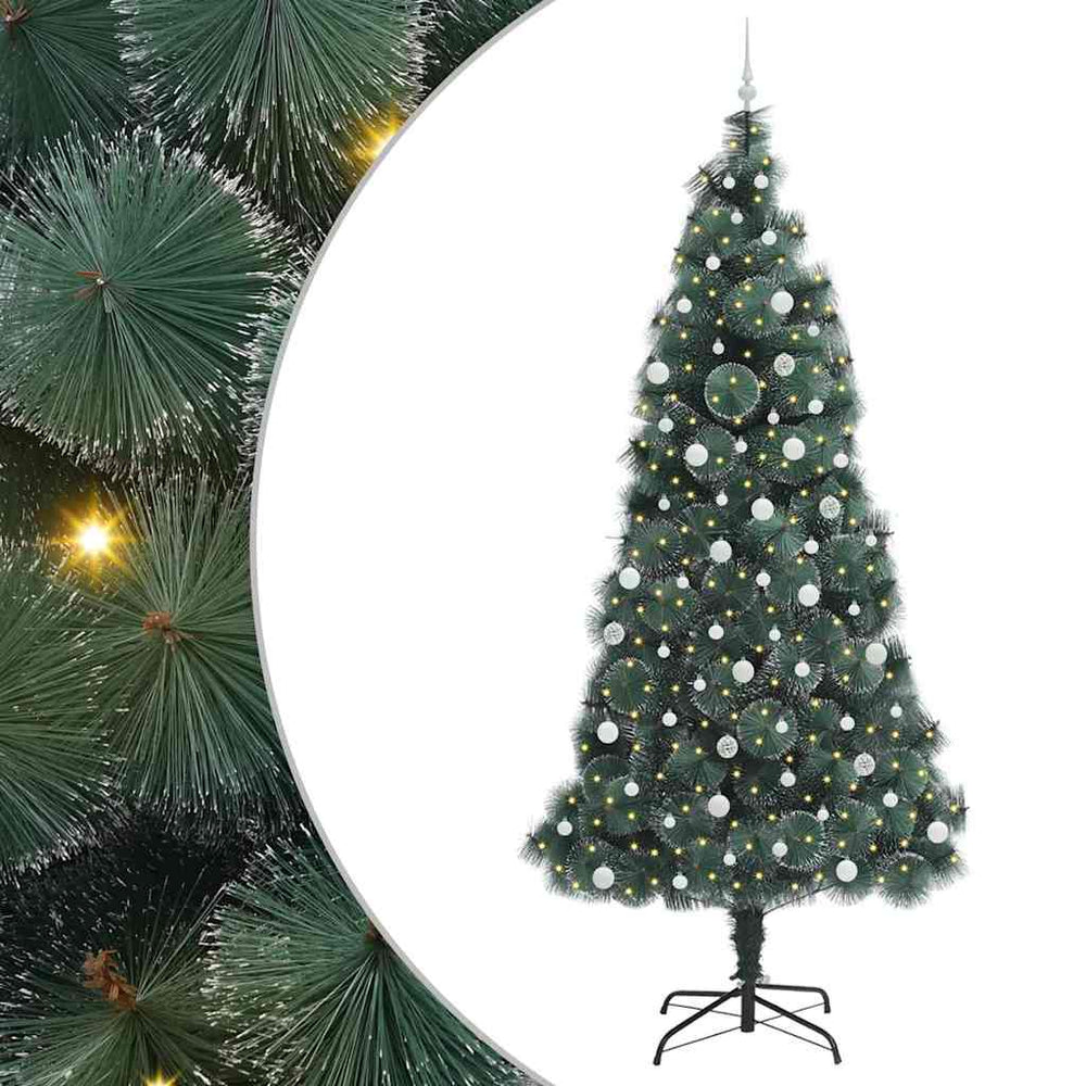 Artificial Christmas tree with decorative baubles Green 240 cm
