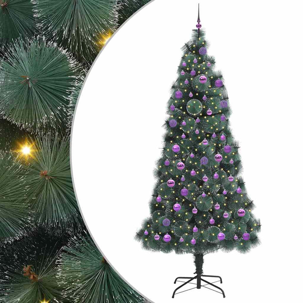 Dirbtinė iš anksto apšviestas Kalėdų medelis SNOW HOLLOW, su kamuoliukų rinkiniu