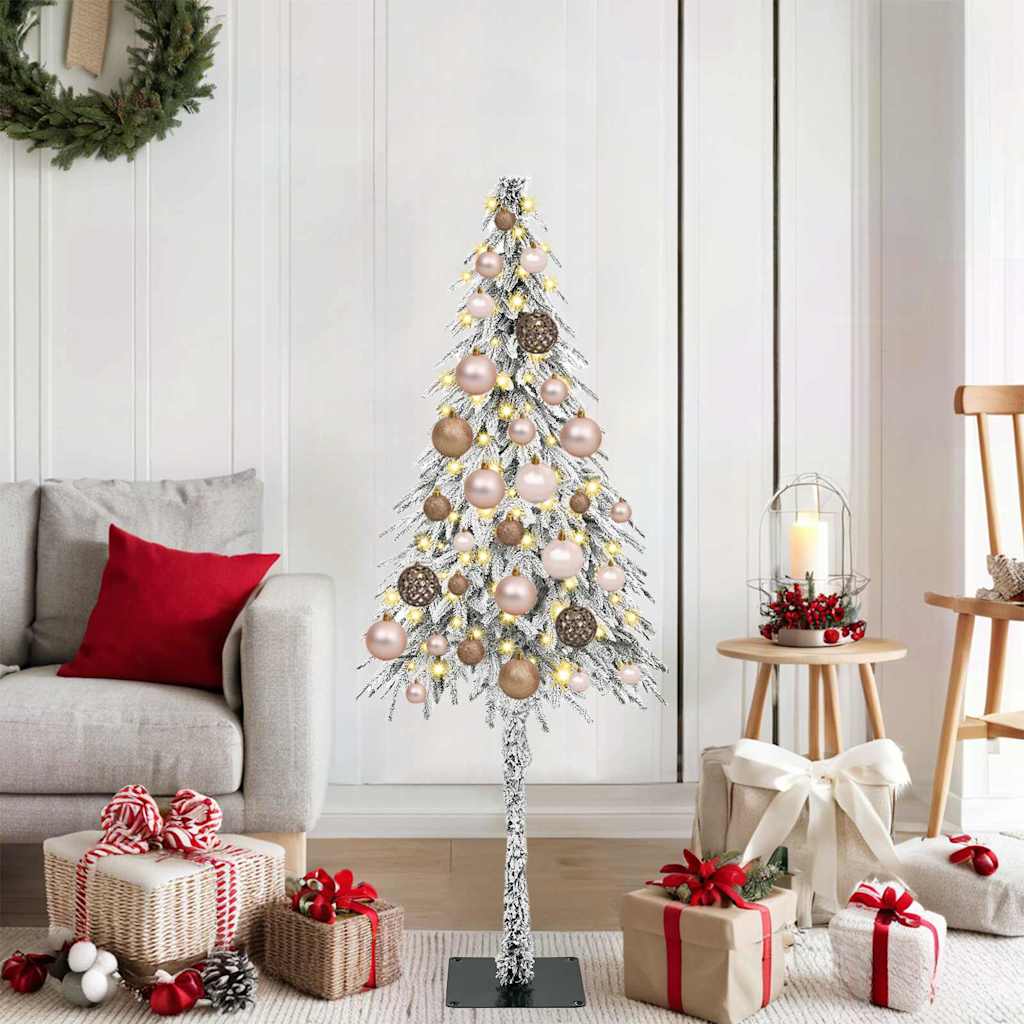 Kalėdų eglutė su 150 LED s stovu Balta 120 cm PE ir Plienas