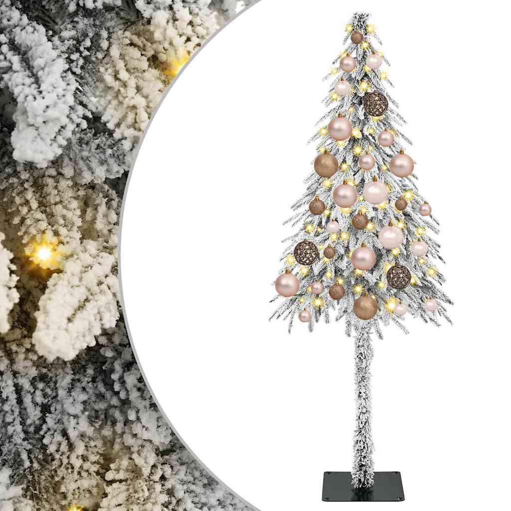Kalėdų eglutė su 150 LED s stovu Balta 120 cm PE ir Plienas