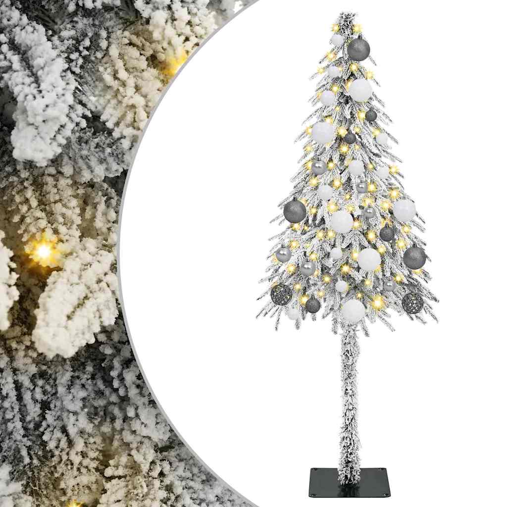 Kalėdų eglutė su 150 LED s stovu Balta 120 cm PE ir Plienas