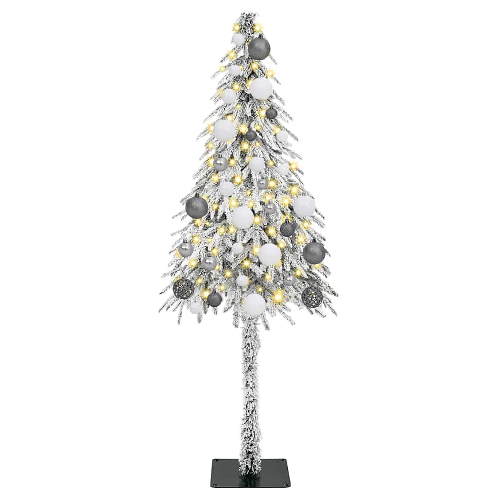 Kalėdų eglutė su 150 LED s stovu Balta 120 cm PE ir Plienas