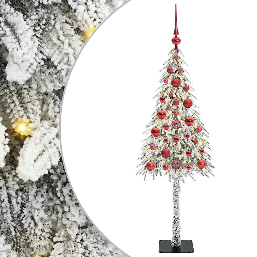 Kalėdų eglutė su 150 LED s stovu Balta 120 cm PE ir Plienas