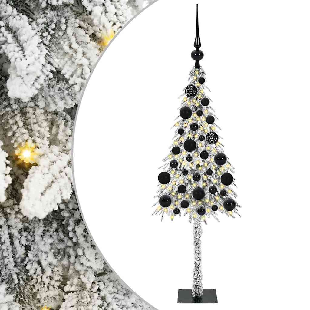 Kalėdų eglutė su 150 LED s stovu Balta 120 cm PE ir Plienas