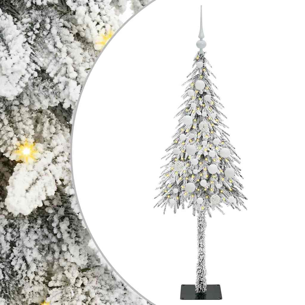 Kalėdų eglutė su 150 LED s stovu Balta 120 cm PE ir Plienas