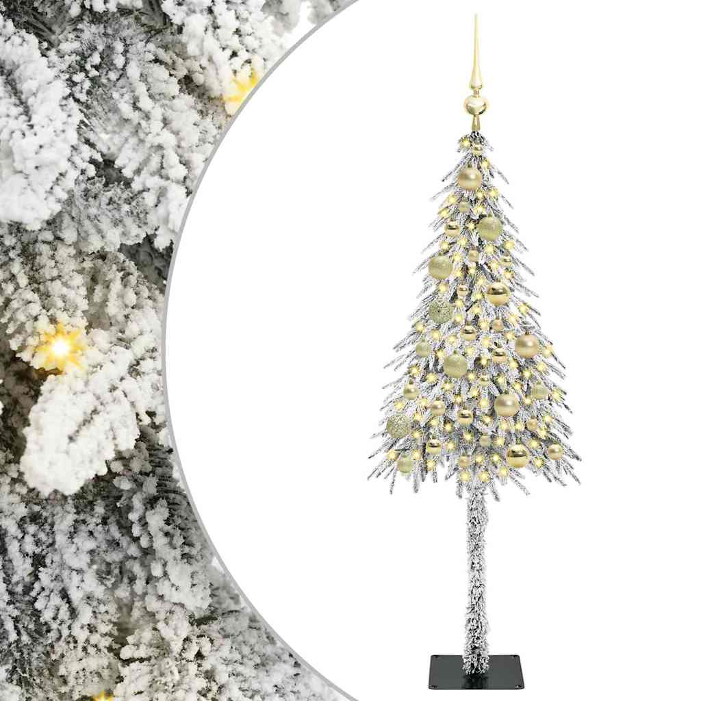 Kalėdų eglutė su 150 LED s stovu Balta 120 cm PE ir Plienas
