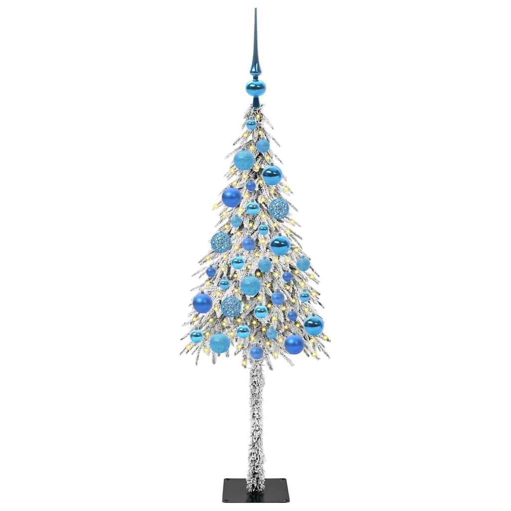 Kalėdų eglutė su 150 LED s stovu Balta 120 cm PE ir Plienas