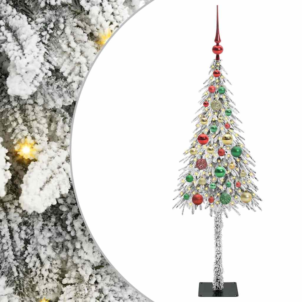 Kalėdų eglutė su 150 LED s stovu Balta 120 cm PE ir Plienas
