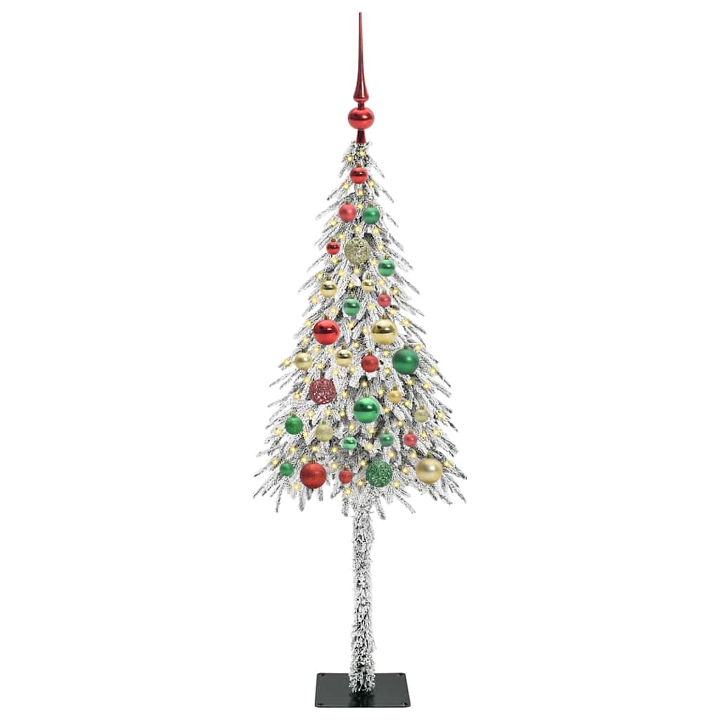 Kalėdų eglutė su 150 LED s stovu Balta 120 cm PE ir Plienas