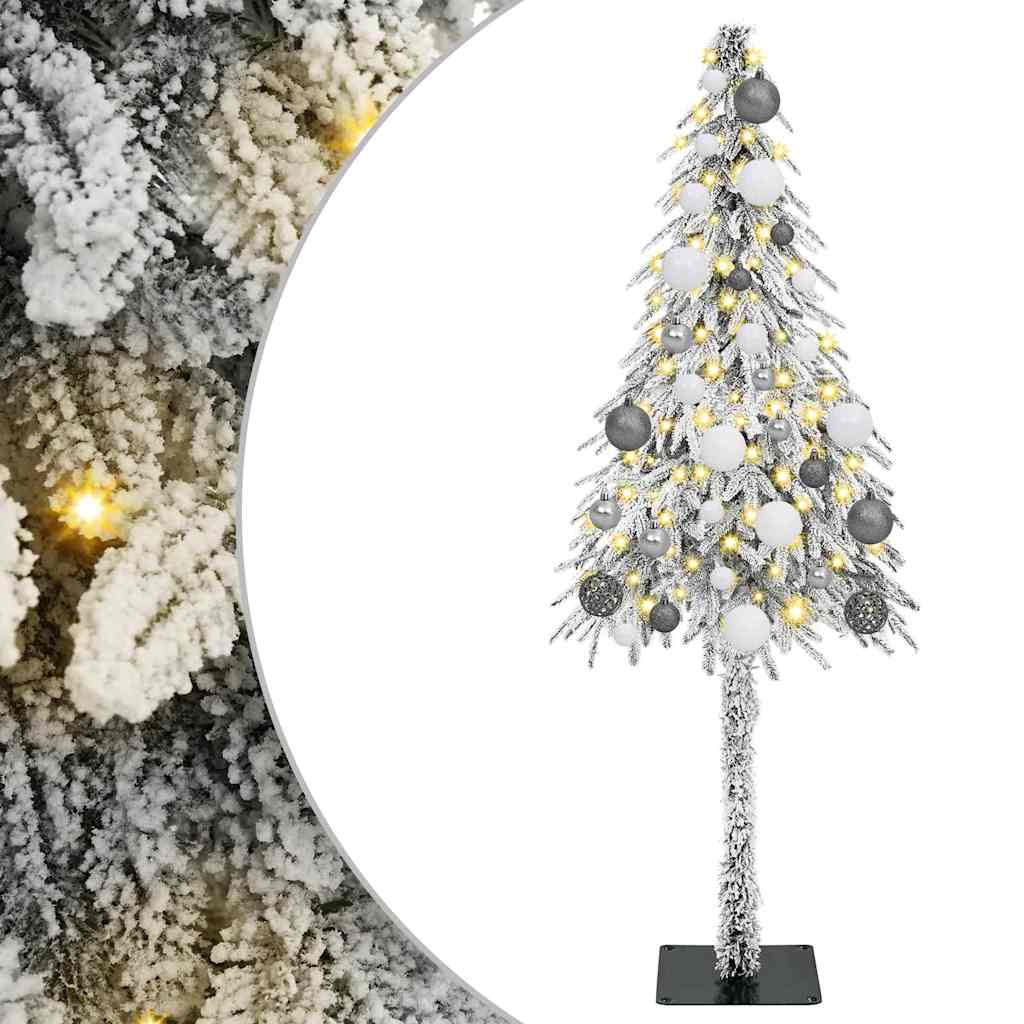 Kalėdų eglutė su 150 LED s stovu Balta 150 cm PE ir Plienas