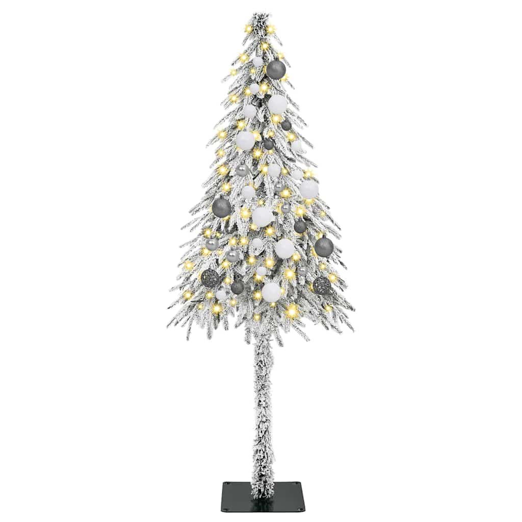 Kalėdų eglutė su 150 LED s stovu Balta 150 cm PE ir Plienas