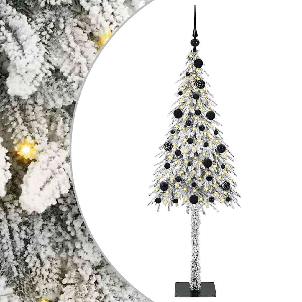 Kalėdų eglutė su 150 LED s stovu Balta 150 cm PE ir Plienas