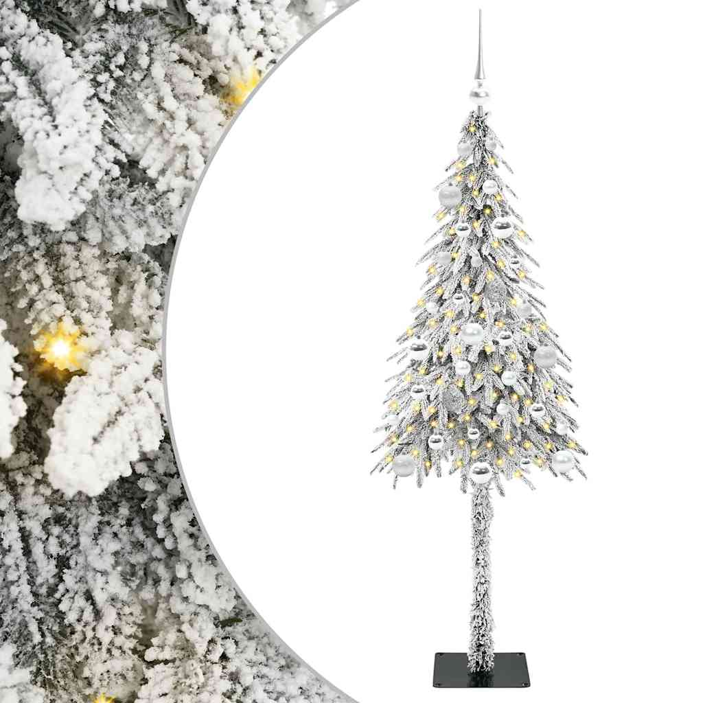 Kalėdų eglutė su 150 LED s stovu Balta 150 cm PE ir Plienas
