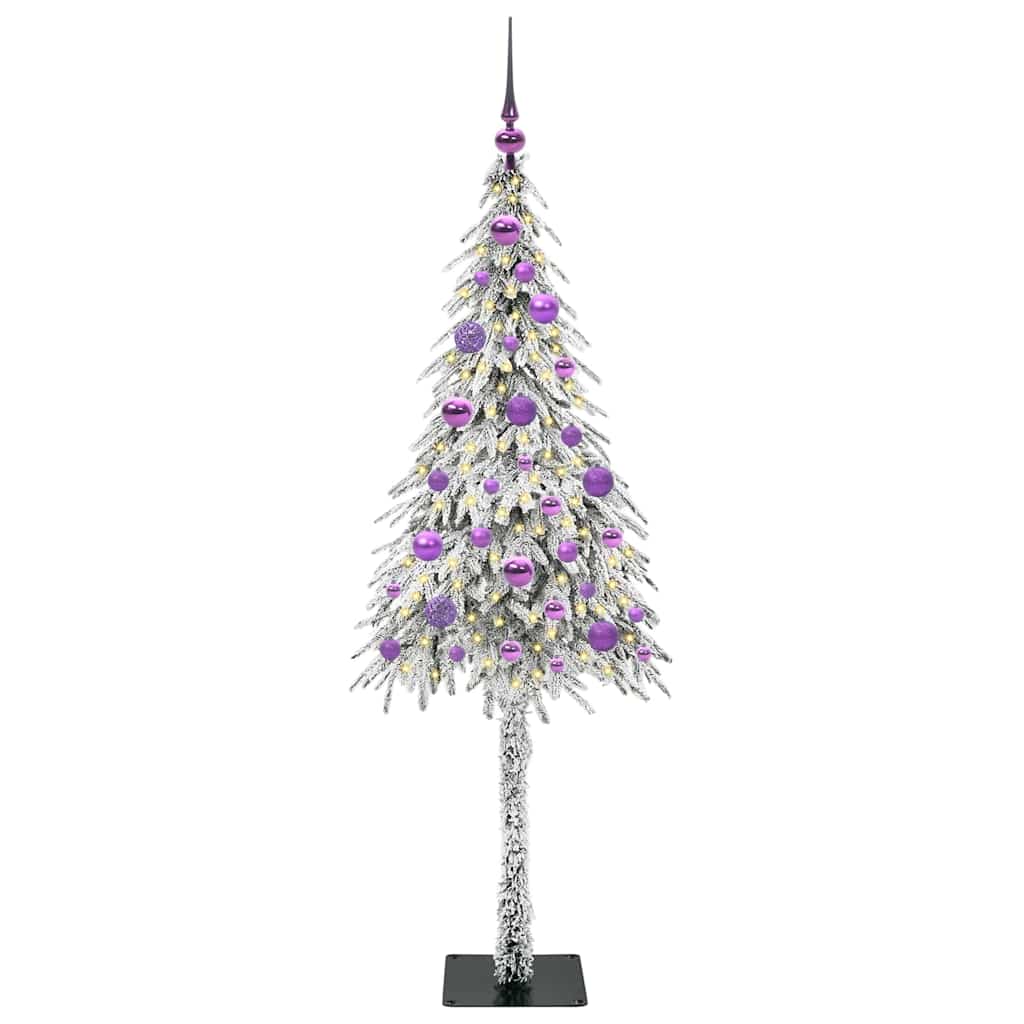Kalėdų eglutė su 150 LED s stovu Balta 150 cm PE ir Plienas