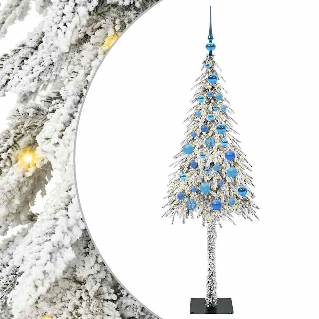 Kalėdų eglutė su 150 LED s stovu Balta 150 cm PE ir Plienas