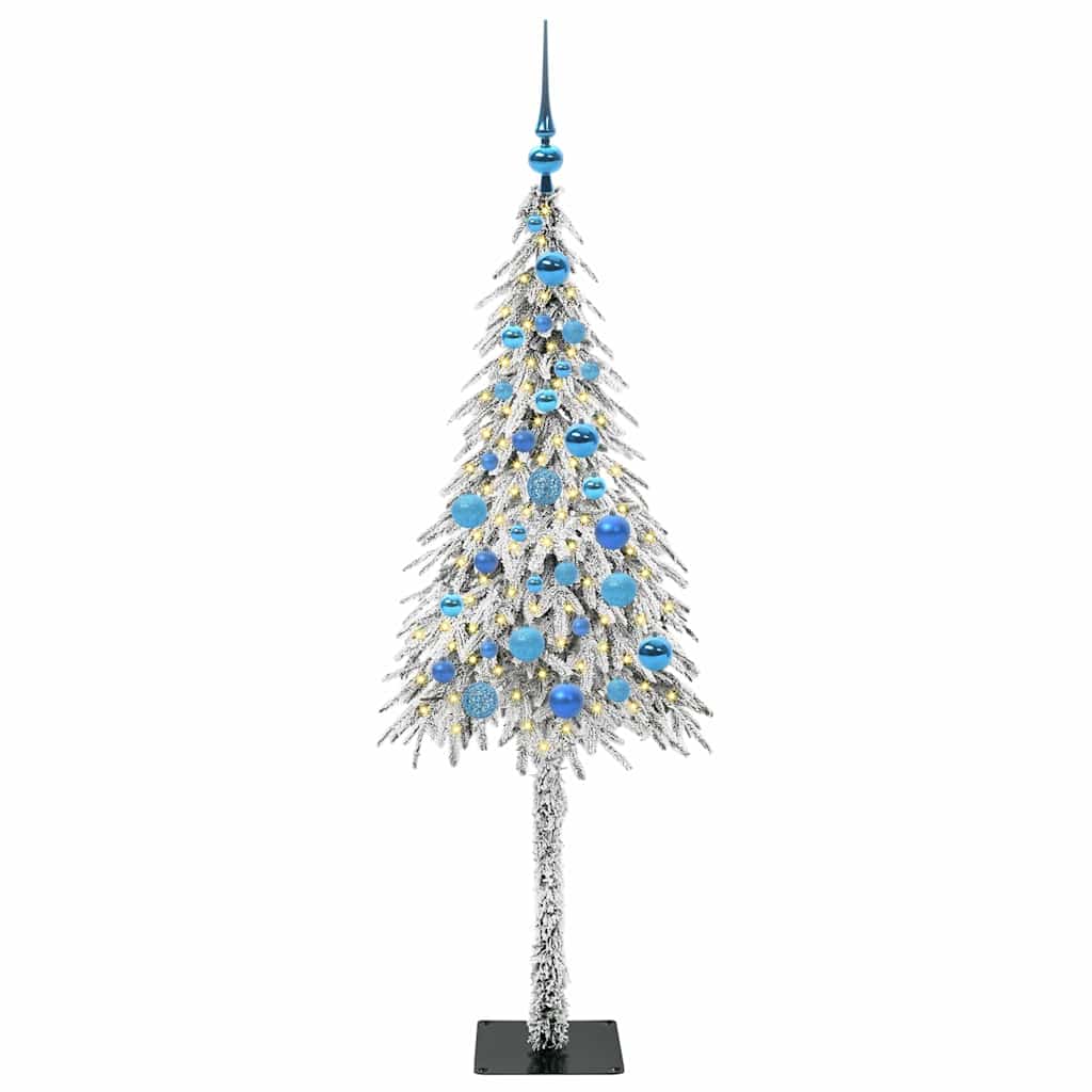 Kalėdų eglutė su 150 LED s stovu Balta 150 cm PE ir Plienas