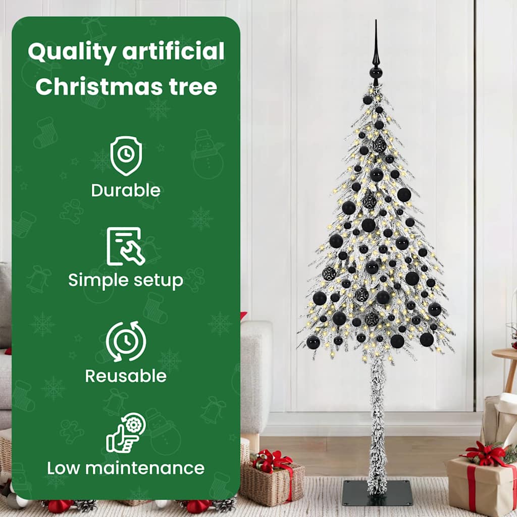 Kalėdų eglutė su 300 LED s stovu Balta 180 cm PE ir Plienas