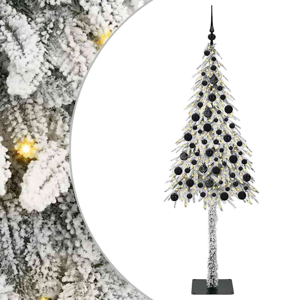 Kalėdų eglutė su 300 LED s stovu Balta 180 cm PE ir Plienas