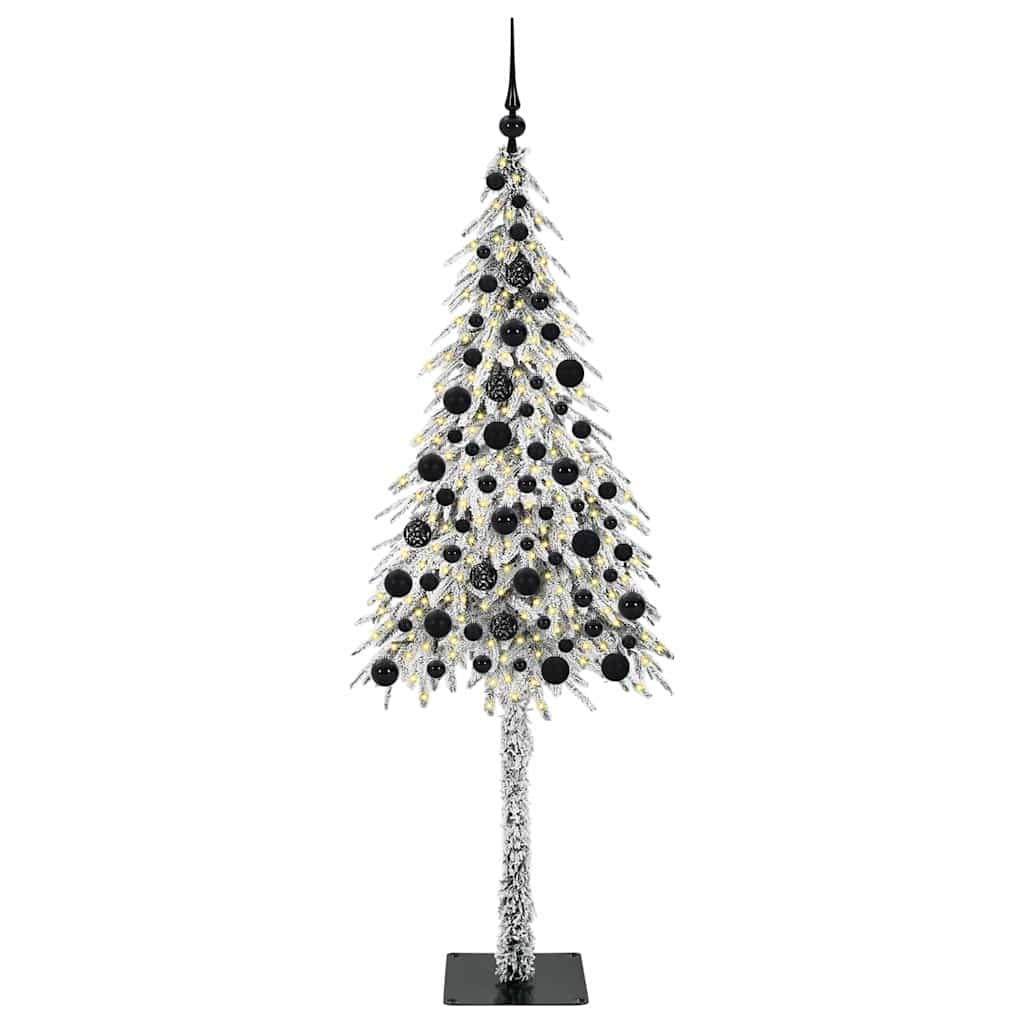 Kalėdų eglutė su 300 LED s stovu Balta 180 cm PE ir Plienas