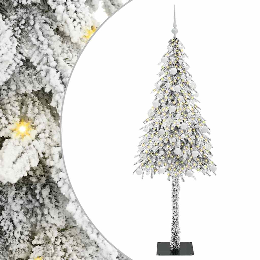 Kalėdų eglutė su 300 LED s stovu Balta 180 cm PE ir Plienas