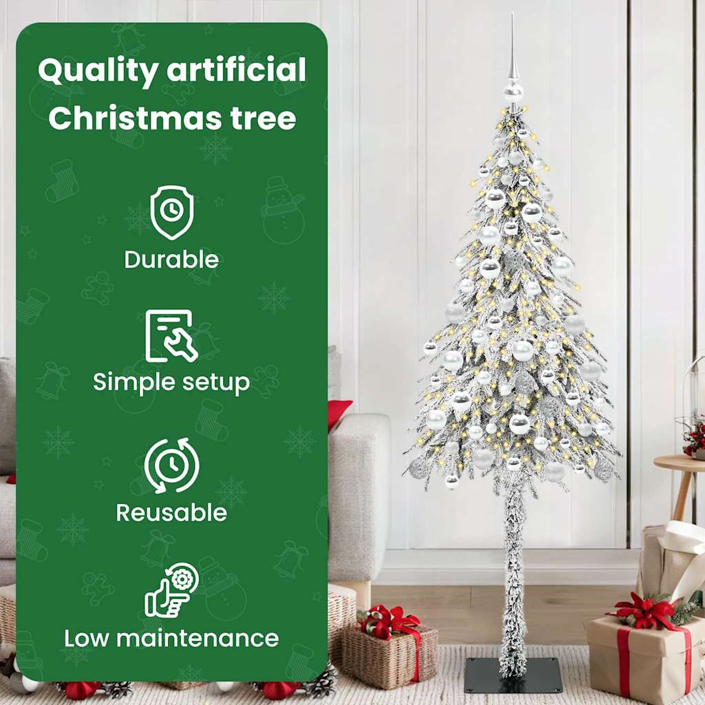 Kalėdų eglutė su 300 LED s stovu Balta 180 cm PE ir Plienas