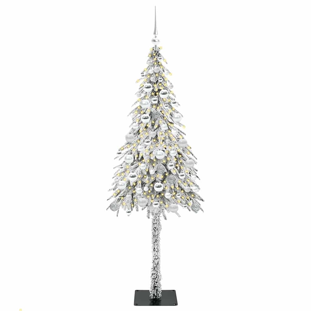 Kalėdų eglutė su 300 LED s stovu Balta 180 cm PE ir Plienas