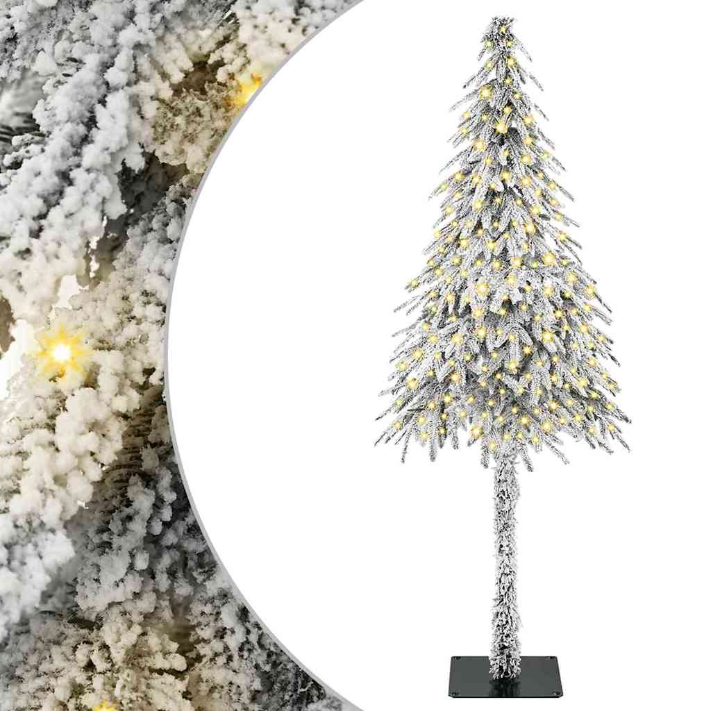 Kalėdų eglutė su 300 LED s stovu Balta 210 cm PE ir Plienas