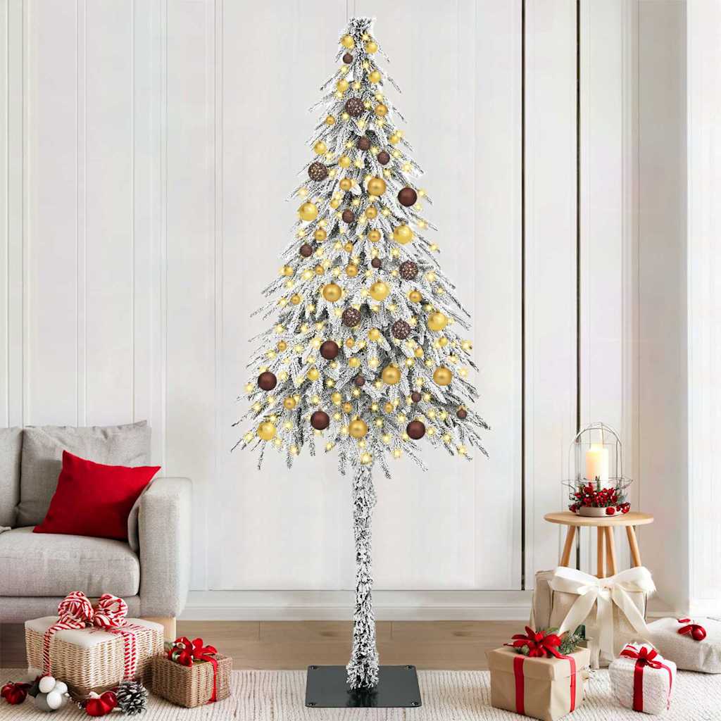 Kalėdų eglutė su 300 LED s stovu Balta 210 cm PE ir Plienas