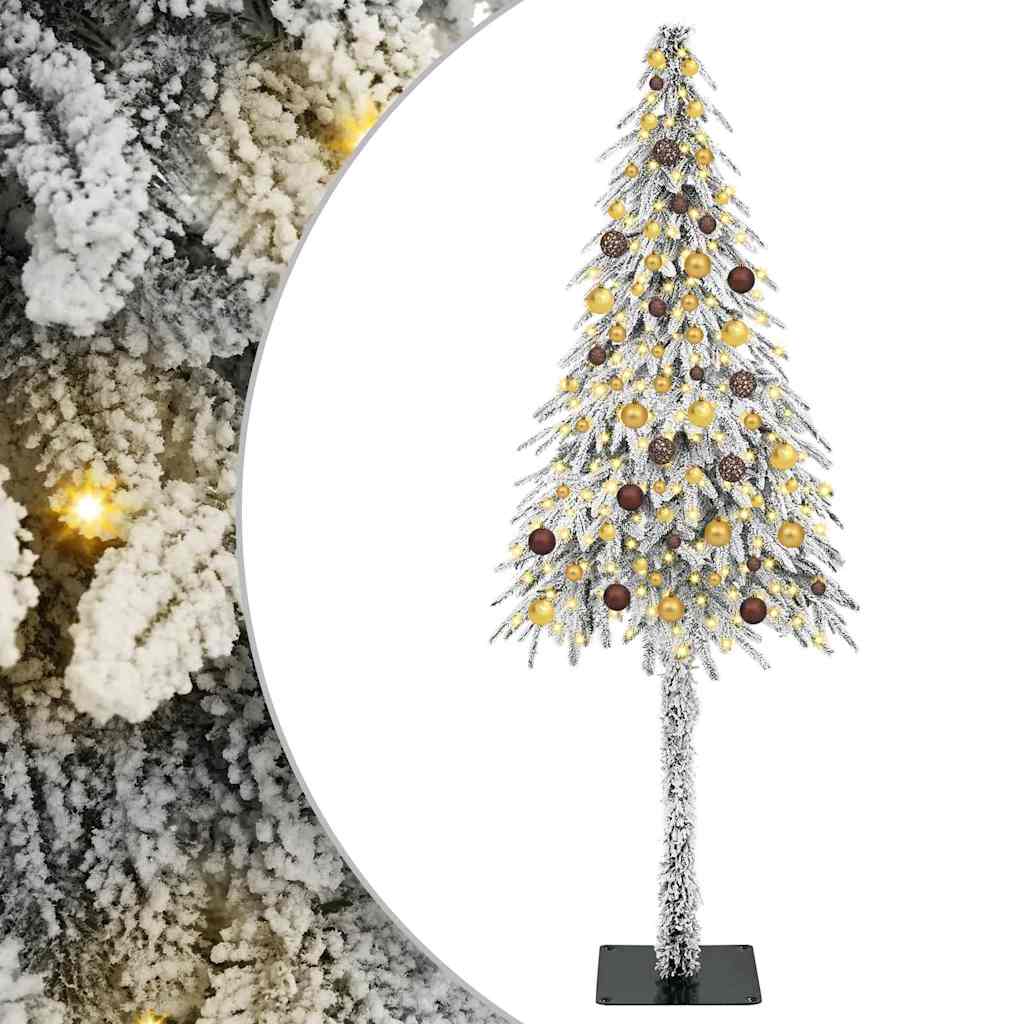 Kalėdų eglutė su 300 LED s stovu Balta 210 cm PE ir Plienas