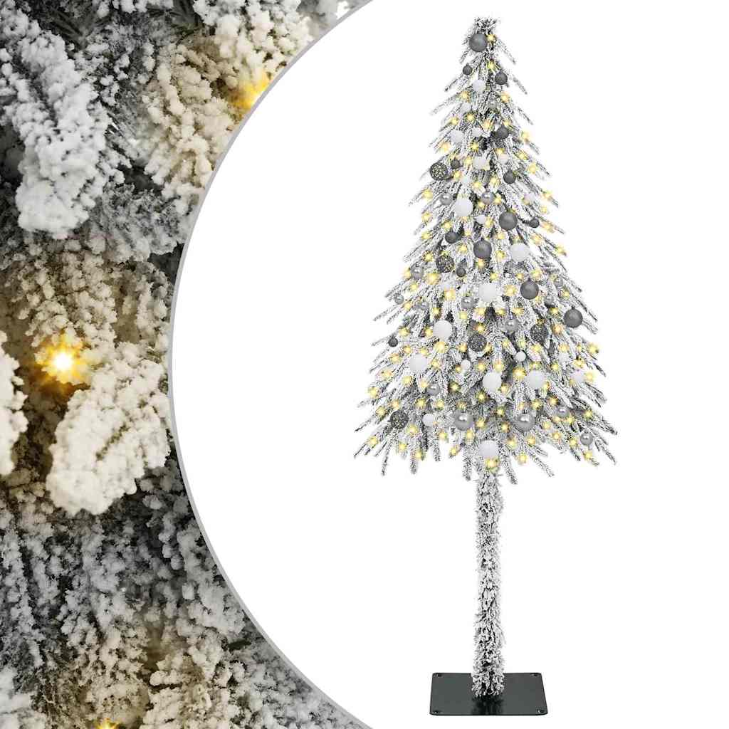 Kalėdų eglutė su 300 LED s stovu Balta 210 cm PE ir Plienas