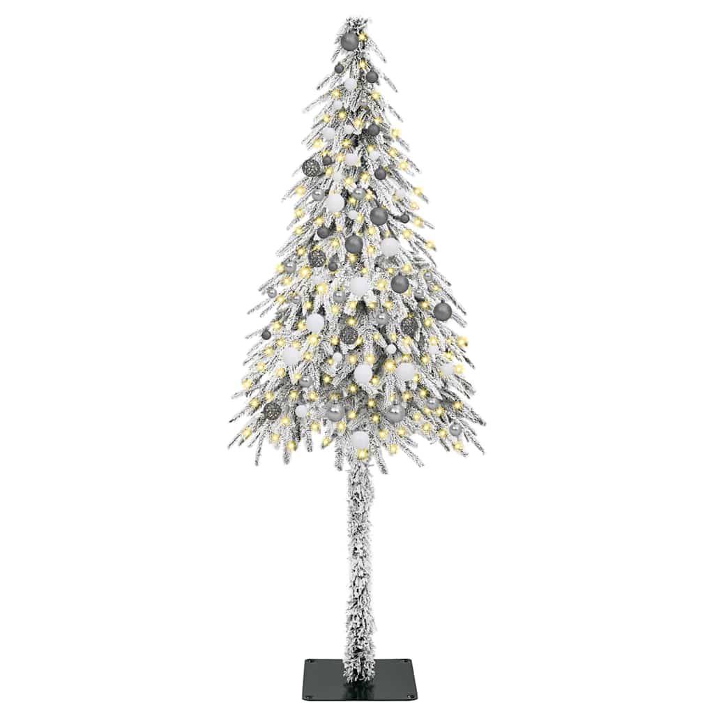 Kalėdų eglutė su 300 LED s stovu Balta 210 cm PE ir Plienas
