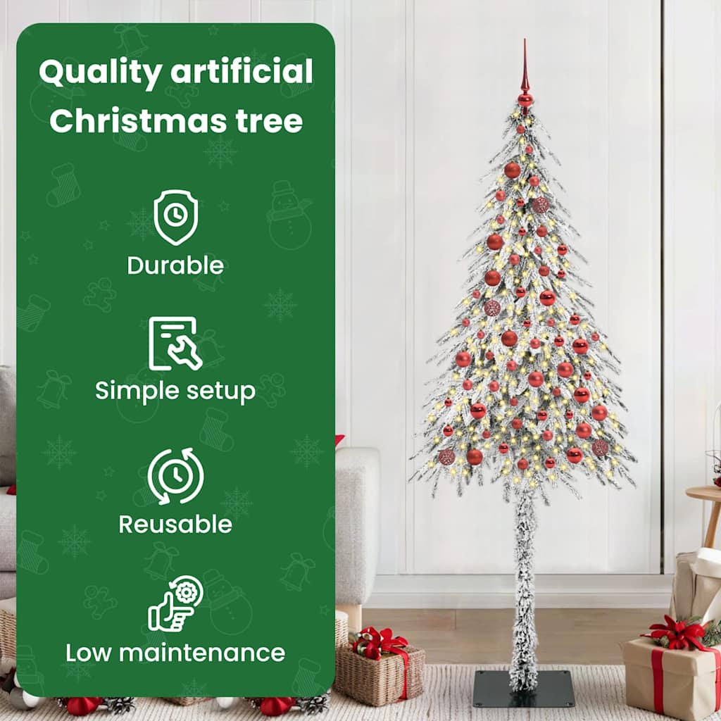Kalėdų eglutė su 300 LED s stovu Balta 210 cm PE ir Plienas