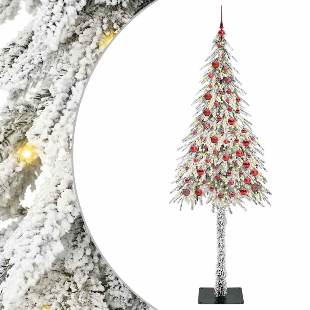 Kalėdų eglutė su 300 LED s stovu Balta 210 cm PE ir Plienas